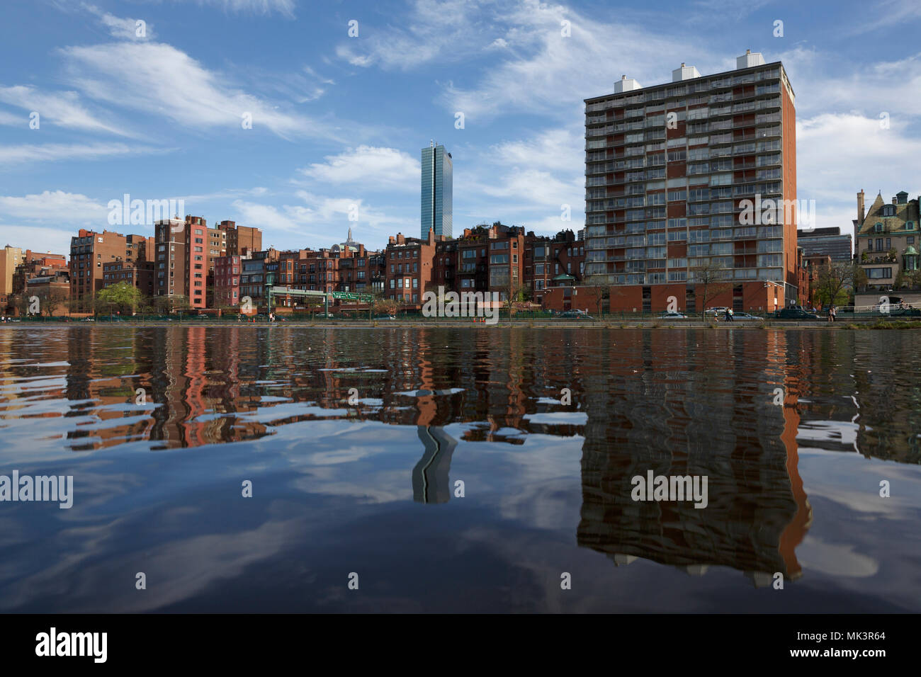 Charles River Esplanade, Back Bay di Boston, Massachusetts Foto Stock