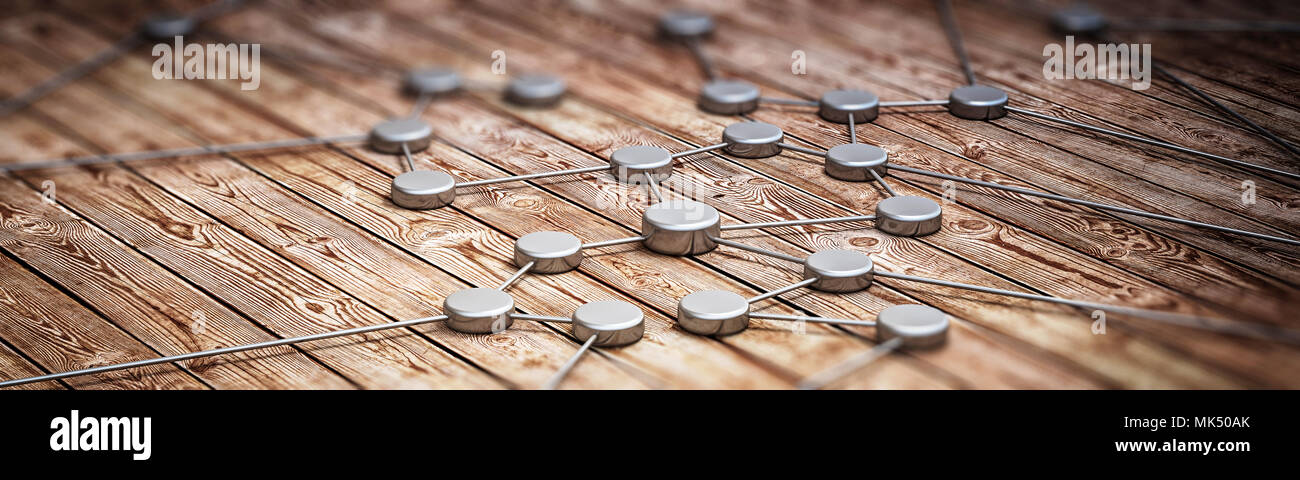 Concetto di connessione panorama 3d rendering Foto Stock