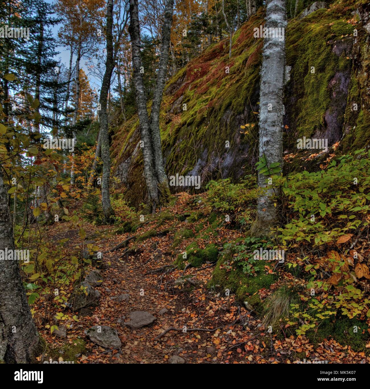 Autunno a Carlton picco delle montagne a dente di sega nel nord del Minnesota sulla sponda nord del Lago Superior Foto Stock