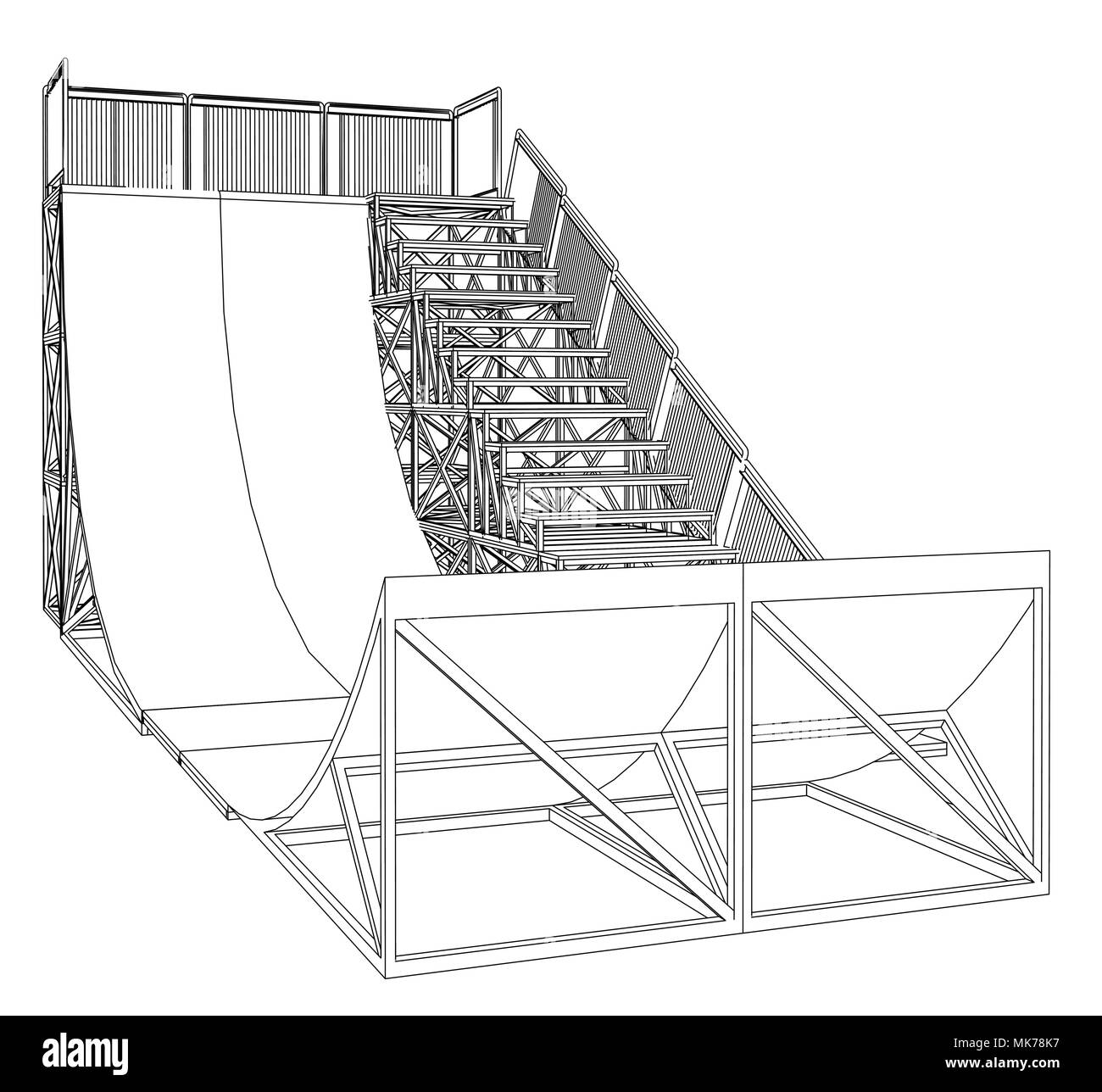 Concetto di rampa contorno. Vettore Illustrazione Vettoriale