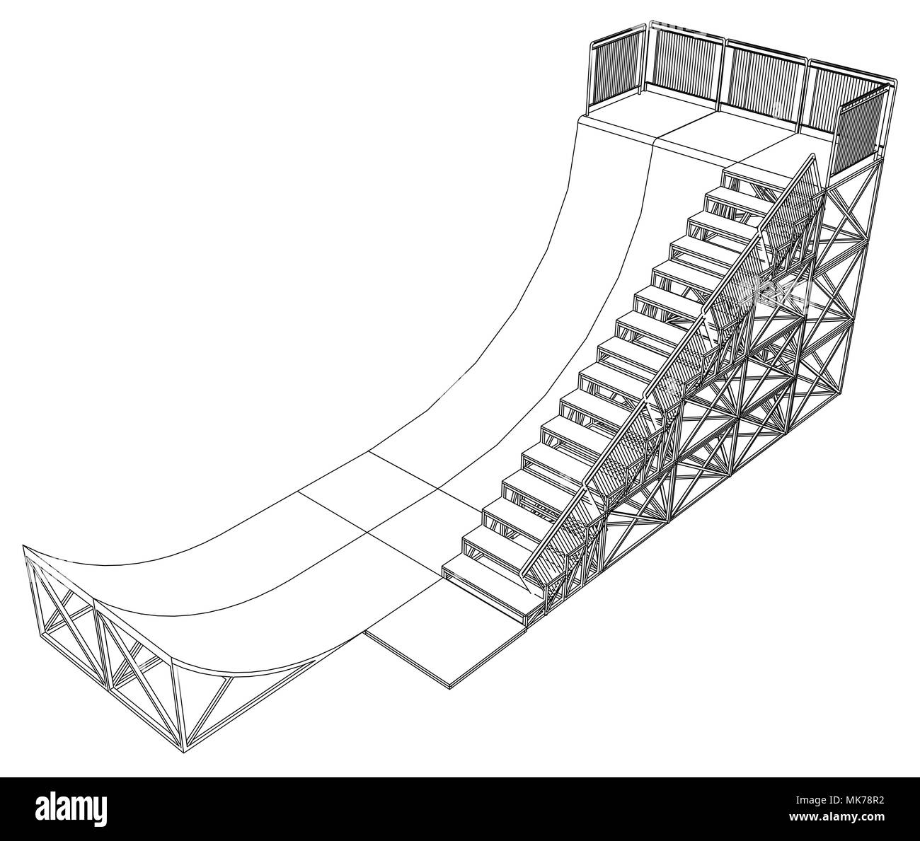 Concetto di rampa contorno. Vettore Illustrazione Vettoriale