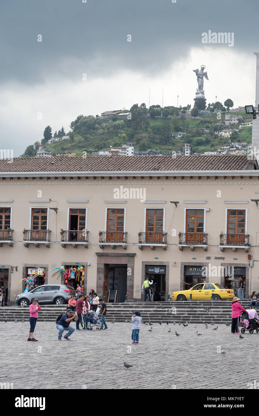 Nel centro storico della città di Quito, Ecuador. Foto Stock