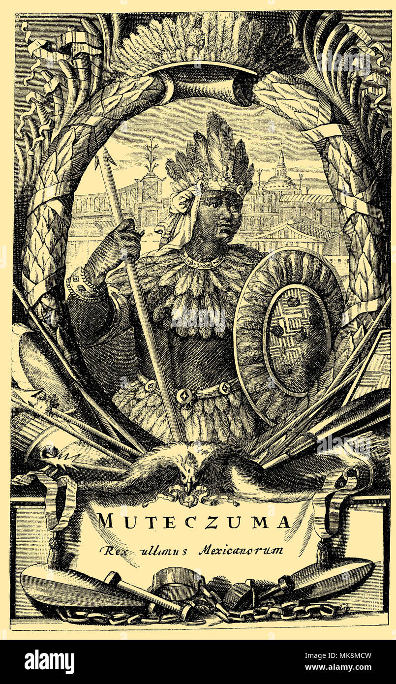 Montezuma. Secondo una vecchia incisione, Foto Stock