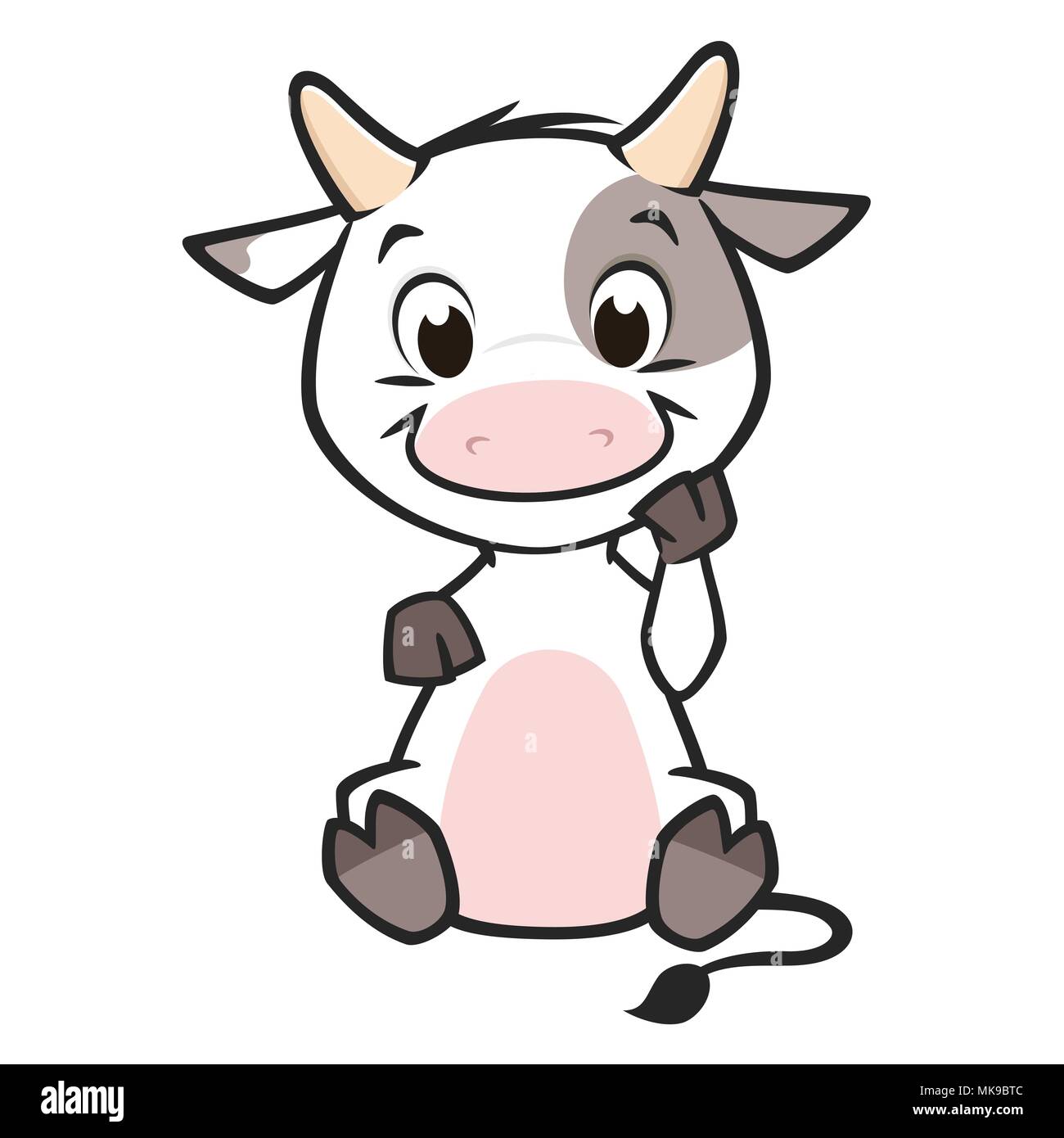 Cartoon Baby Cow Illustrazione Vettoriale
