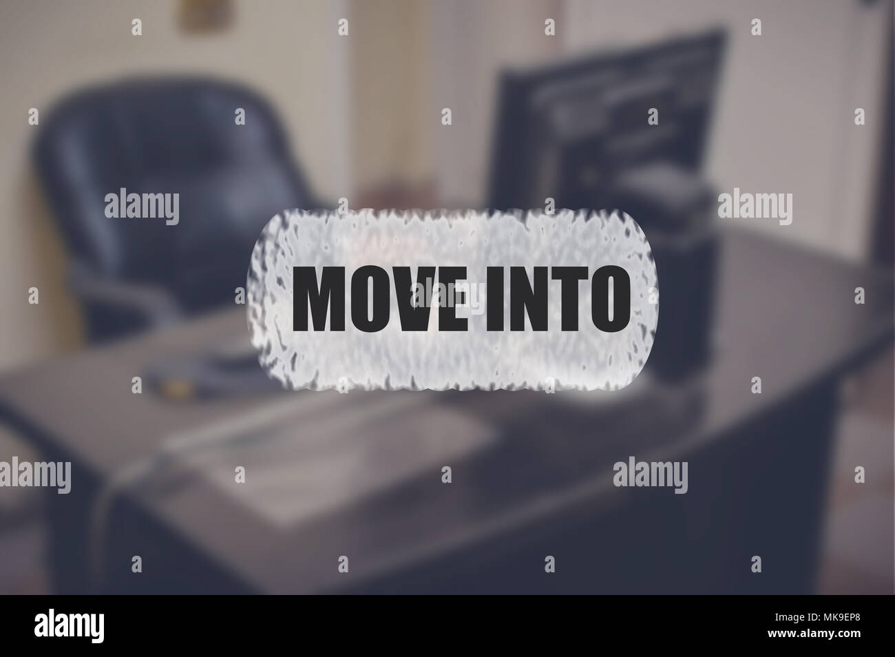 Spostare in parola con la sfocatura dello sfondo di business Foto Stock