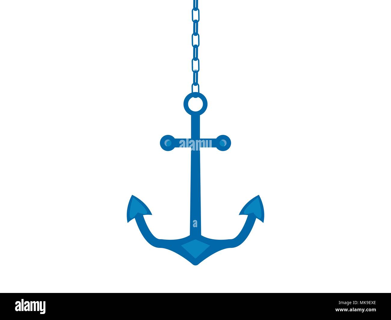 Elemento di ancoraggio su una catena, isolato su sfondo bianco. Illustrazione Vettoriale Illustrazione Vettoriale