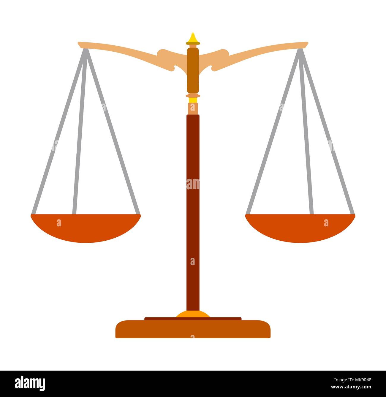 Colorato icona piatto della bilancia della giustizia. Legge simbolo di  equilibrio. Illustrazione di vettore per il design Immagine e Vettoriale -  Alamy