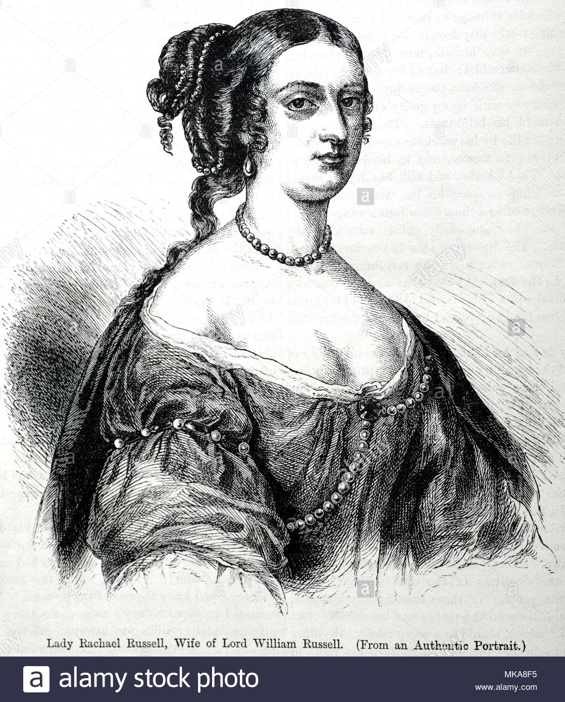 Rachel, Lady Russell 1636 - 1723 era una nobildonna inglese, erede e autore, antichi illustrazione circa dal 1880 Foto Stock