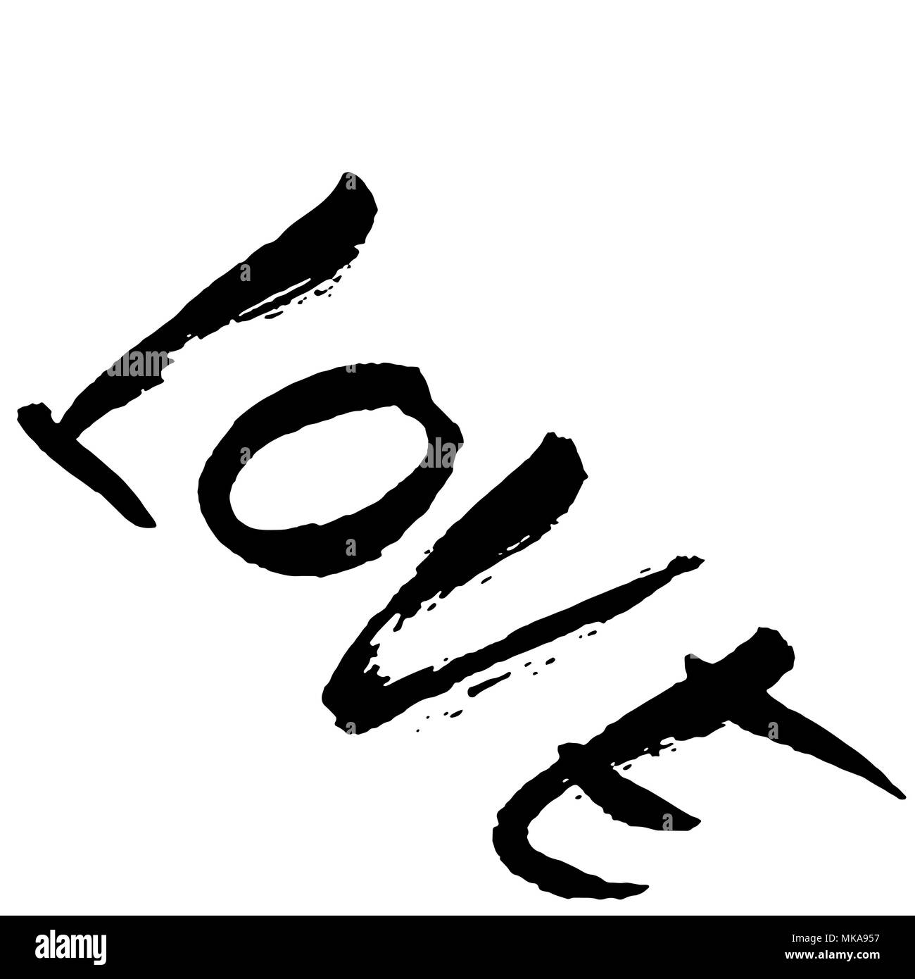 L'amore. Moderno pennello asciutto calligraphy. Frase manoscritta isolati su sfondo bianco per il giorno di San Valentino card, scheda di nozze, poster. Illustrazione Vettoriale. Illustrazione Vettoriale