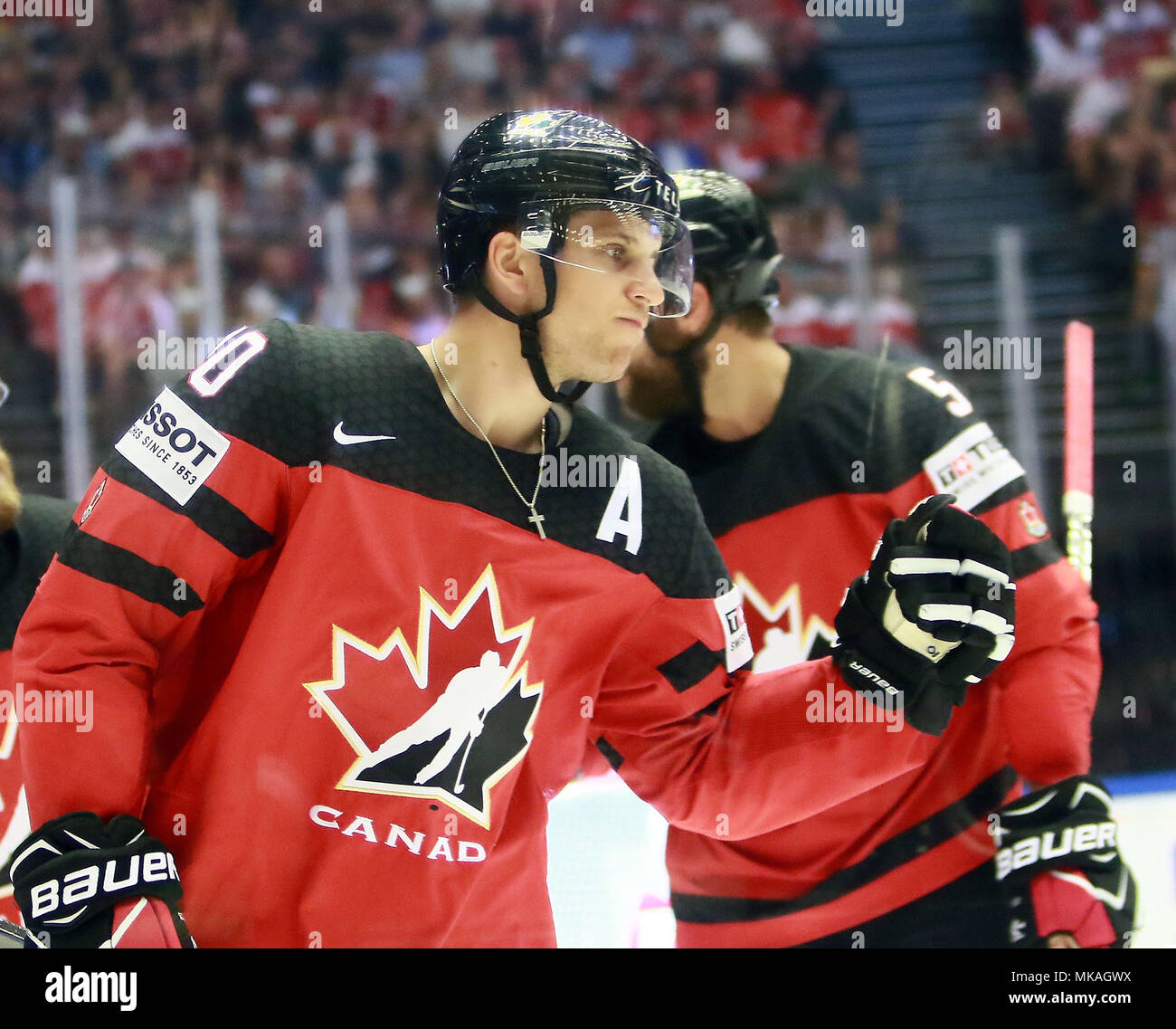 Herning, Danimarca. Il 7 maggio, 2018. Brayden SCHENN (Canada), .Maggio 07, 2018 Ice Hockey World Championship 2018, Canada vs Danimarca, Jyske Bank Boxen, Herning/Danimarca, Credito: Wolfgang Fehrmann/ZUMA filo/Alamy Live News Foto Stock