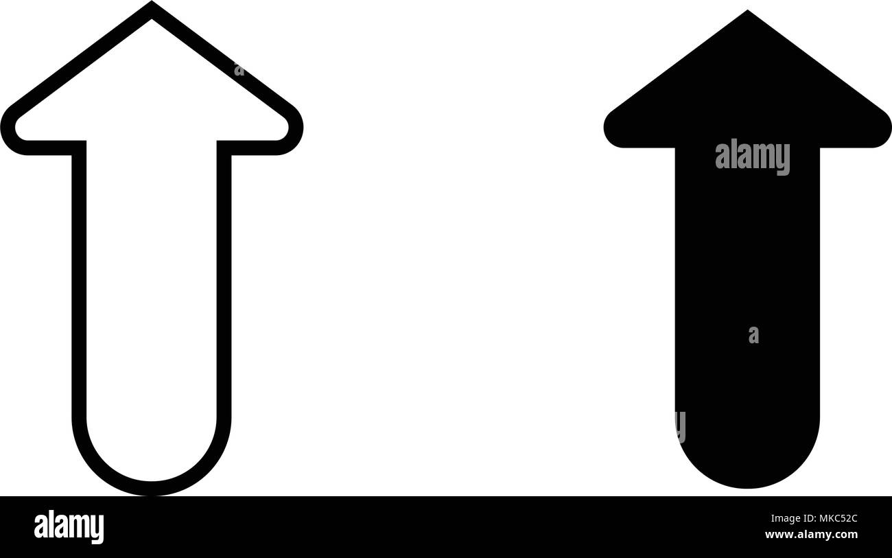 Freccia Su icona Vettore, isolato su sfondo bianco Illustrazione Vettoriale