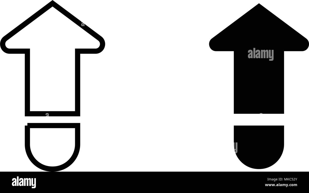 Freccia Su icona Vettore, isolato su sfondo bianco Illustrazione Vettoriale