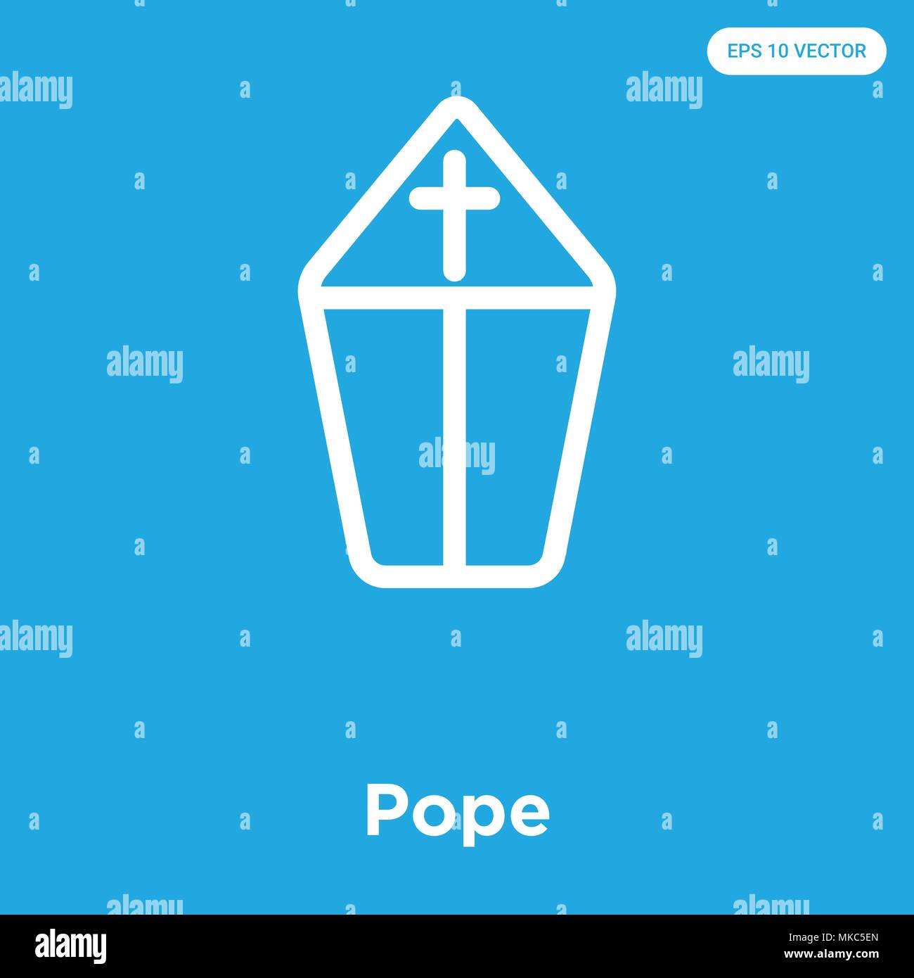 Papa icona vettore isolato su sfondo blu, simbolo e segno Illustrazione Vettoriale