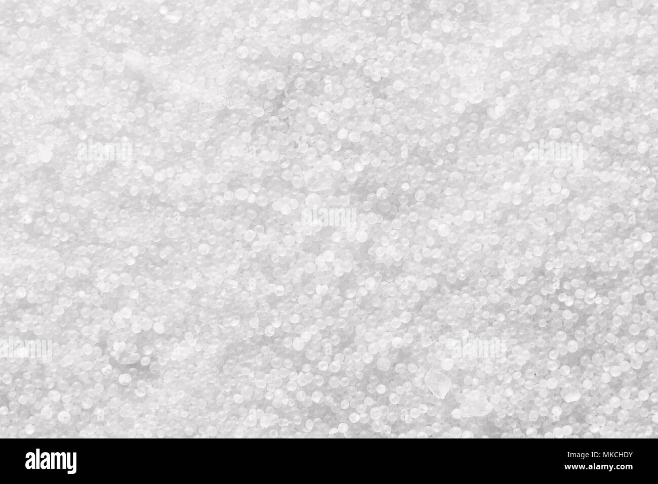 Pezzi di sale bianco texture di sfondo. Macro Foto Stock
