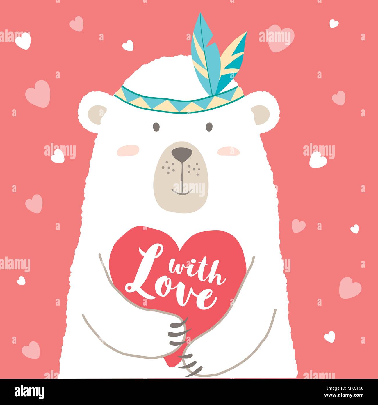 Illustrazione Vettoriale di Cartoon carino sostenere tenendo il cuore e scritto a mano le frasi per san valentino card, cartelloni, t-shirt stampe, biglietti d'auguri. Valent Illustrazione Vettoriale