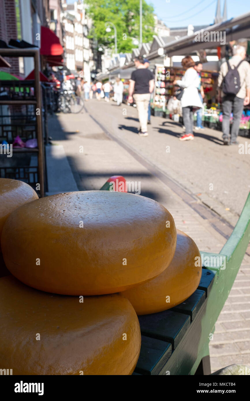 Il formaggio in vendita a Amsterdam, Olanda Foto Stock