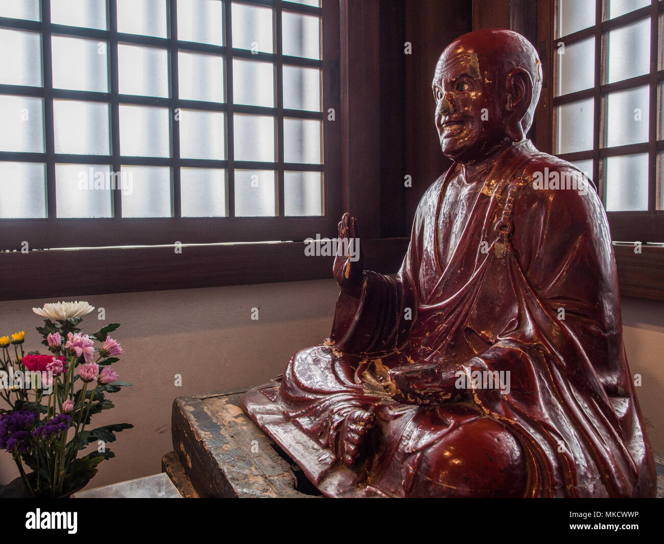 Binzuru sonja, dio giapponese di guarigione, Konzoji, 88 tempio pellegrinaggio, Kagawa, Shikoku Giappone Foto Stock