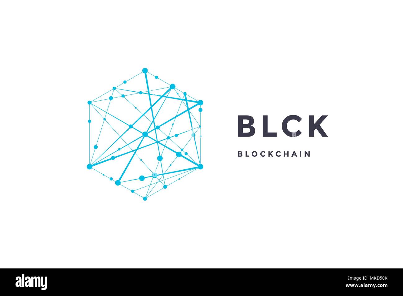 Etichetta del modello per la tecnologia blockchain Illustrazione Vettoriale