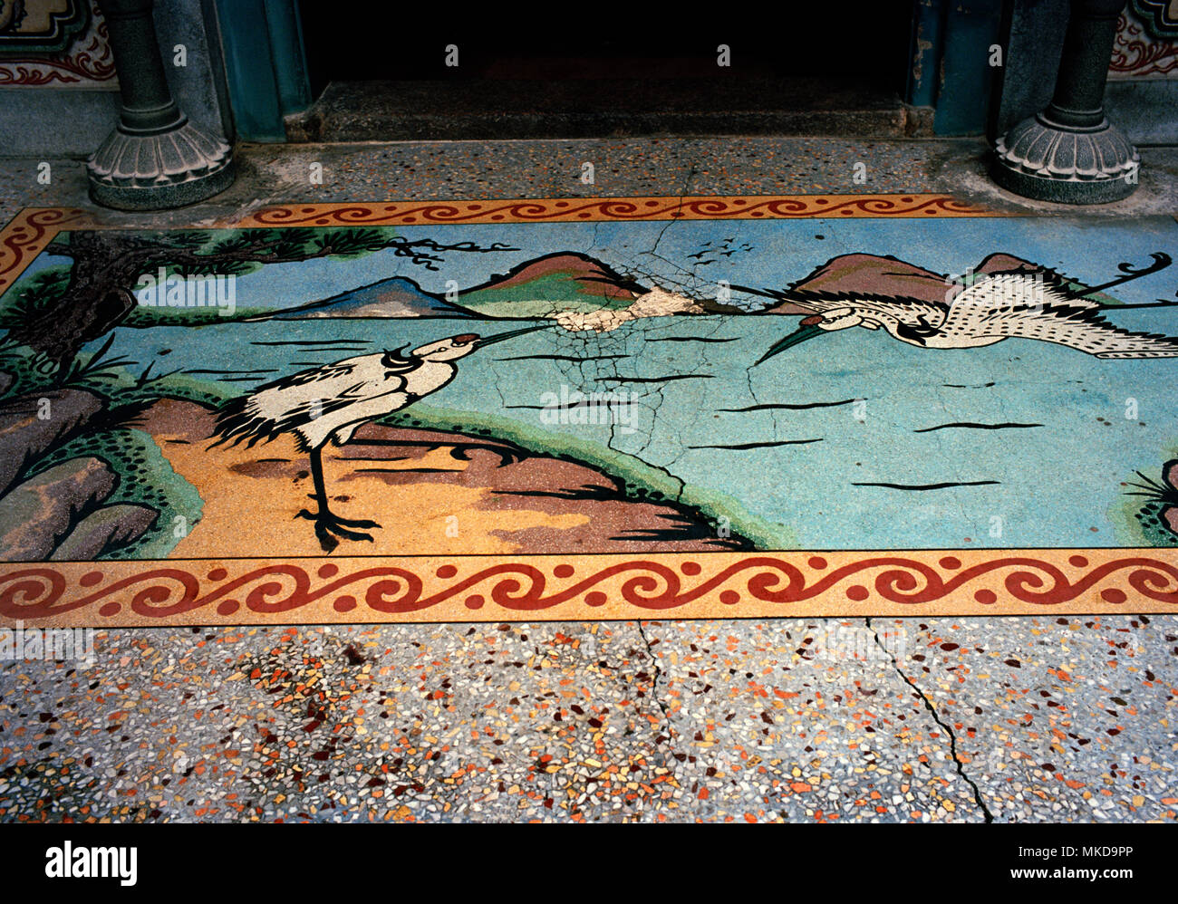 Storia tailandese - Leng Buai Yia La Tempio Sacrario in Chinatown a Bangkok in Tailandia in Asia del sud-est in estremo oriente. Il più antico santuario cinese in Thailandia. Foto Stock