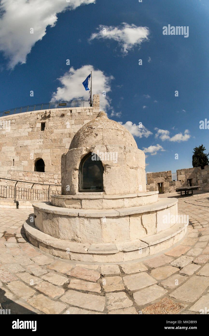 Dettagli architettonici della torre di Davide a Gerusalemme, Israele, Asia Foto Stock