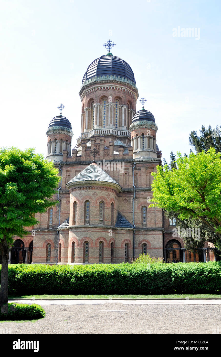 CHERNIVTSI Ucraina - 04 Maggio 2018: l'ex chiesa del seminario sul territorio di residenza di Bukovinian e Metropoliti dalmata oggi è Foto Stock