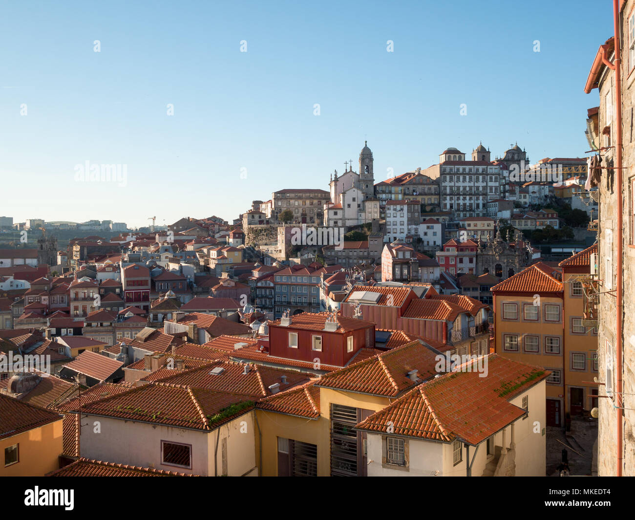 La città di Oporto tetti Foto Stock