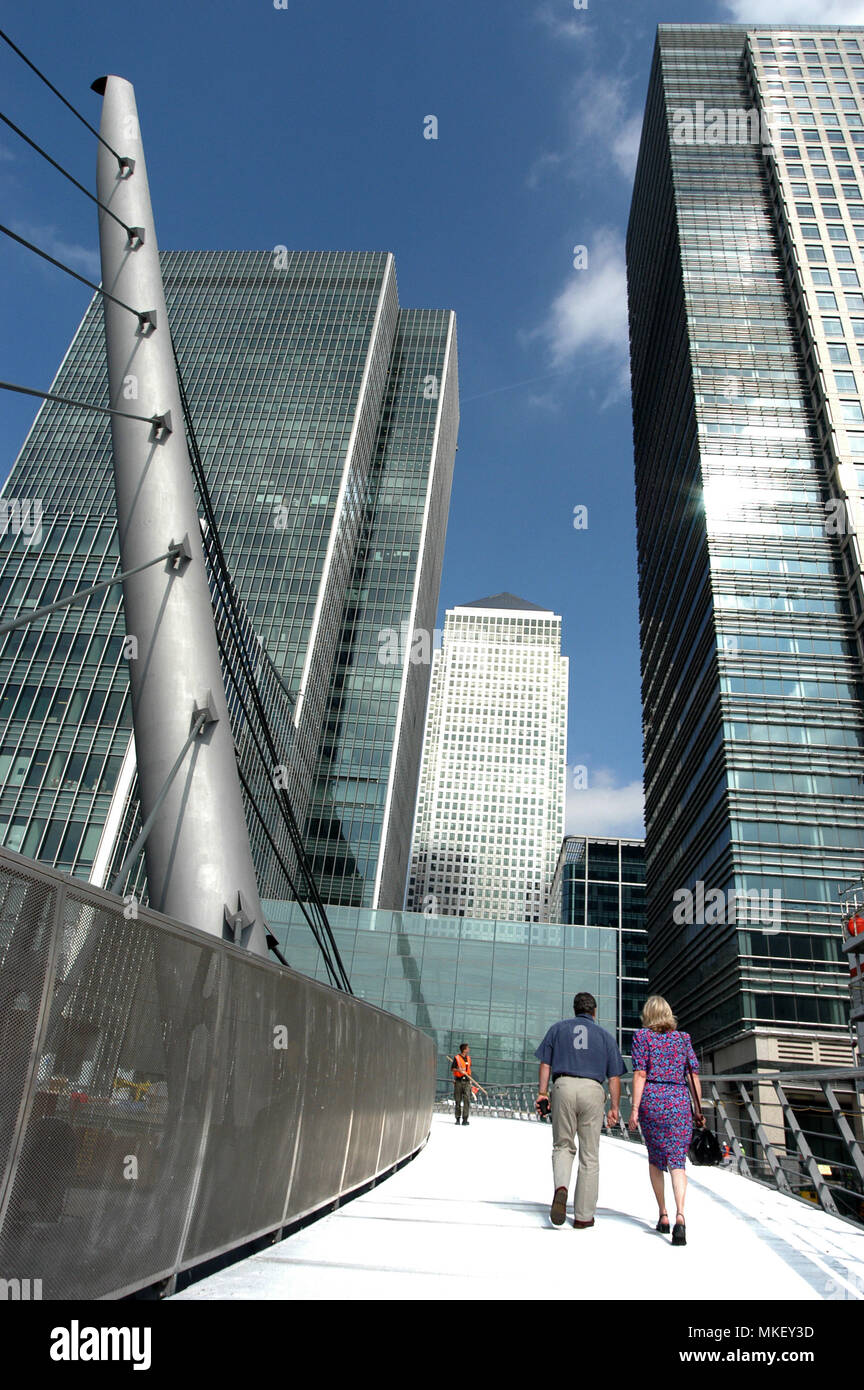 Canary Wharf è ben nota per essere il cuore del regno unito giganti bancari Foto Stock
