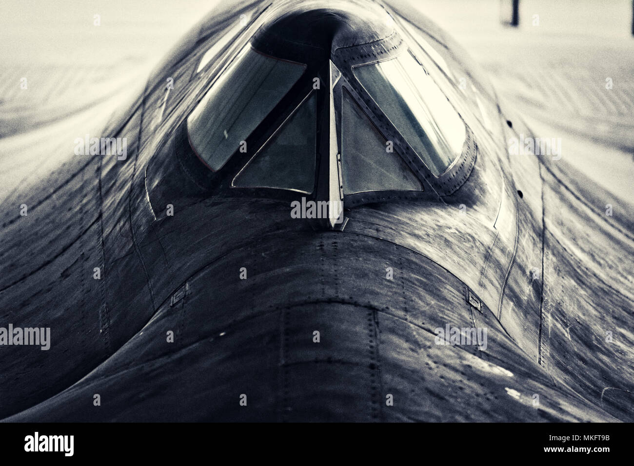 Il cockpit tettuccio della Lockheed SR-71 Blackbird aereo spia Foto Stock