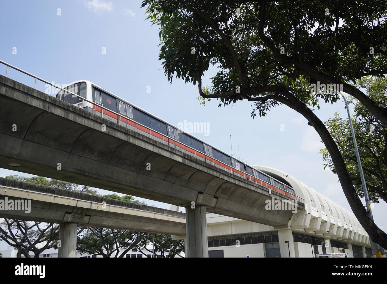 Treno MRT Singapore. Foto Stock