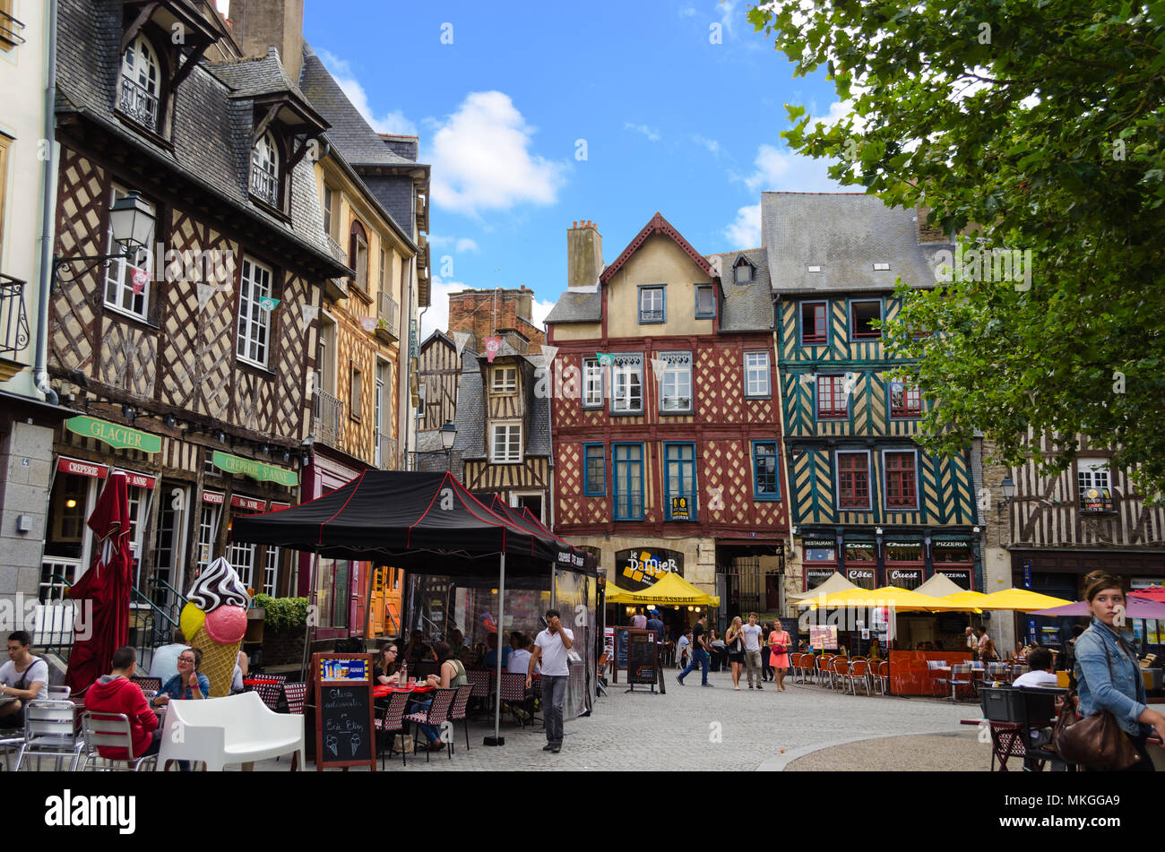 Place Sainte Anne in Rennes Francia Foto Stock