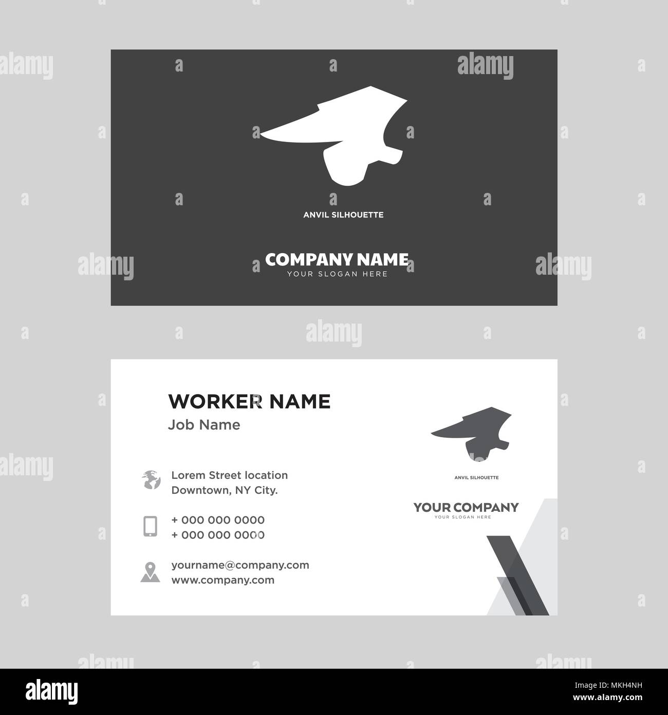 Incudine business card modello di progettazione, visita per la vostra azienda, moderna identità orizzontale vettore scheda Illustrazione Vettoriale