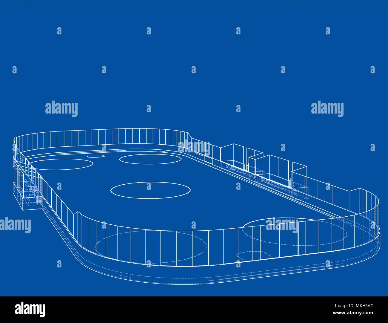 Hockey su ghiaccio area outline. Vettore Illustrazione Vettoriale