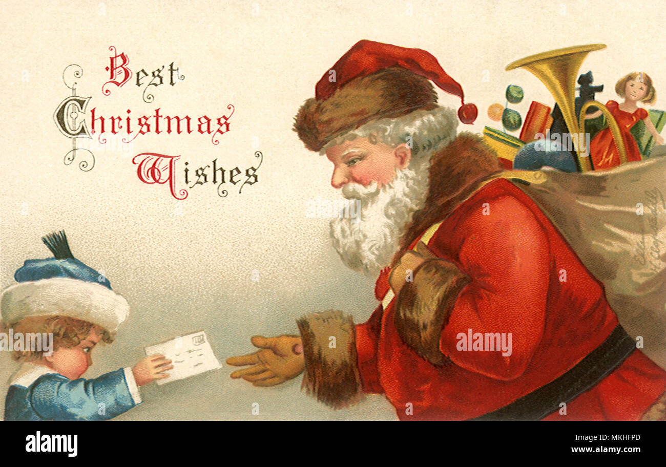 Bambino mani Lettera a Saint Nicholas Foto Stock