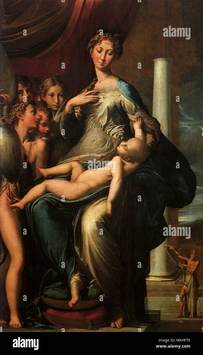 Madonna con il collo lungo Foto Stock