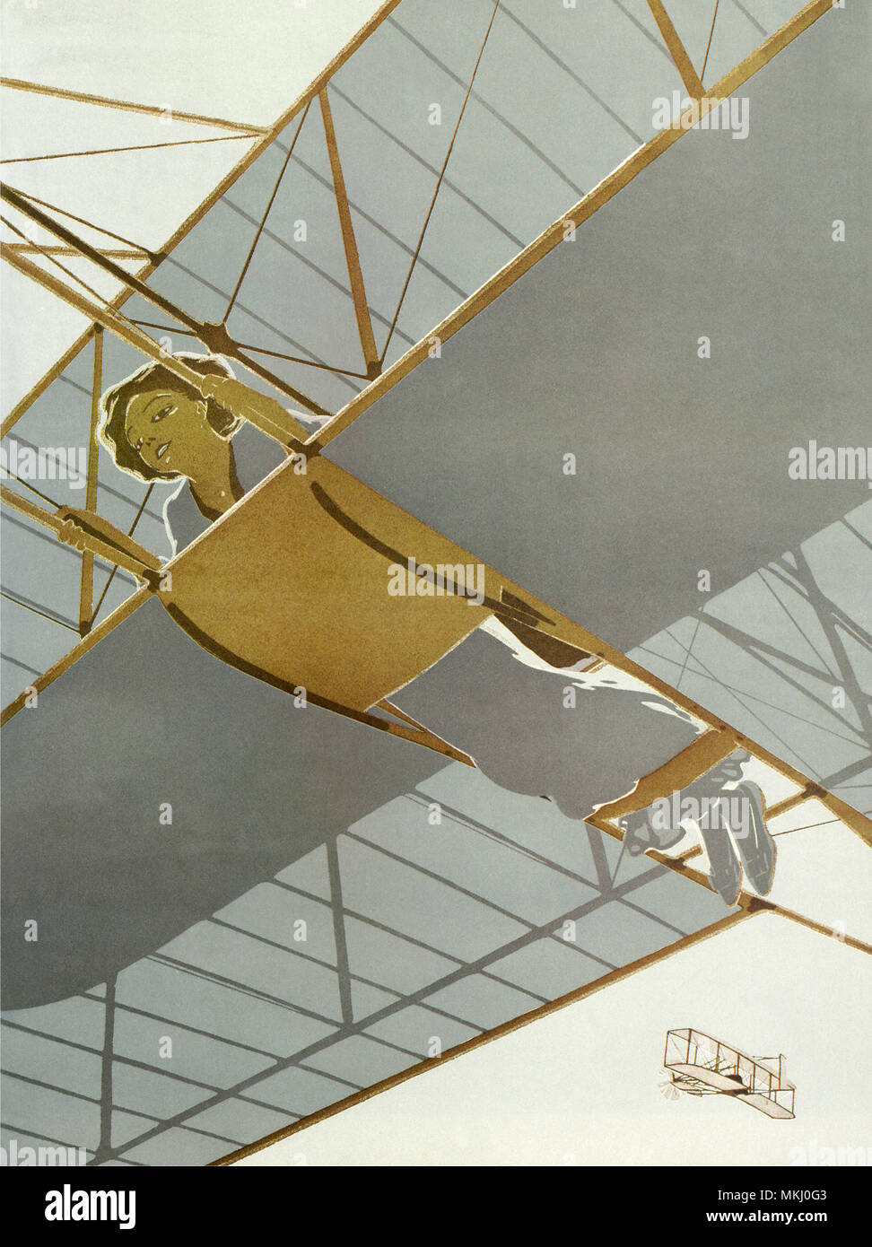 Donna in aliante Foto Stock