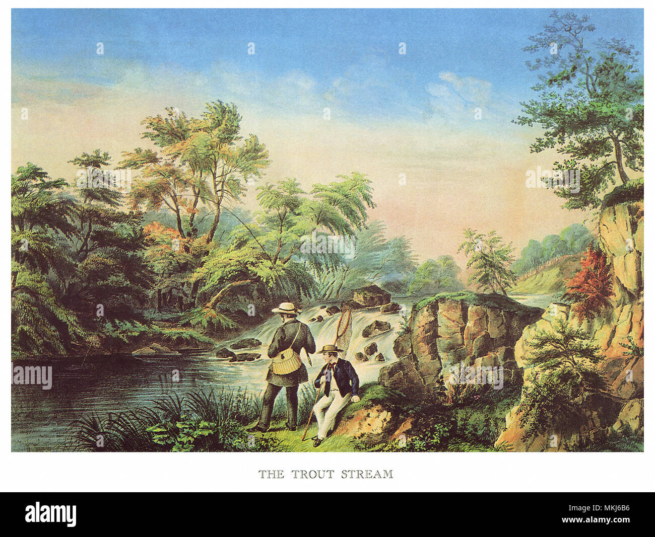 La pesca alla trota Foto Stock