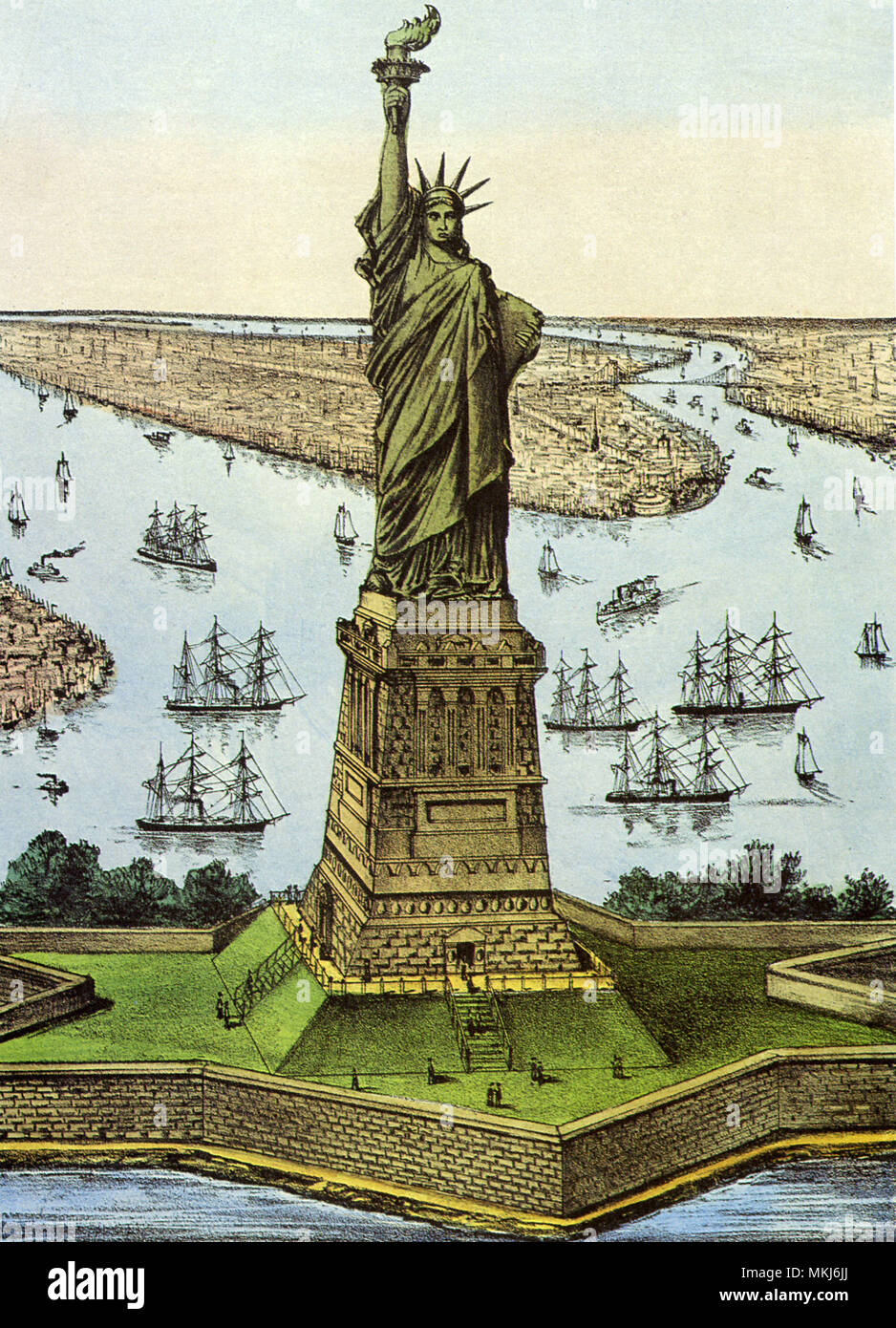 La Statua della Libertà. La città di New York. Foto Stock