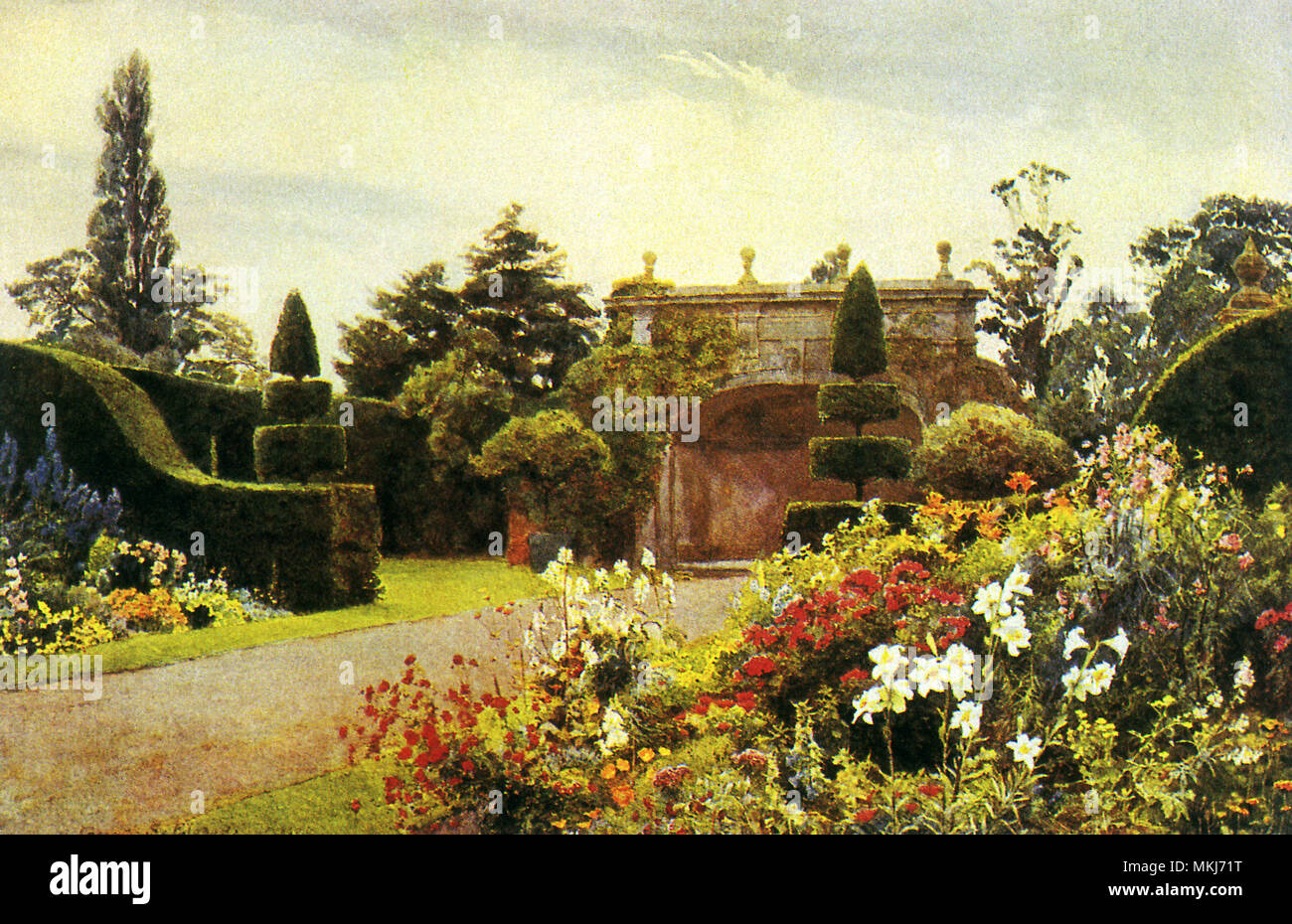 Siepi, alberi, fiori Foto Stock