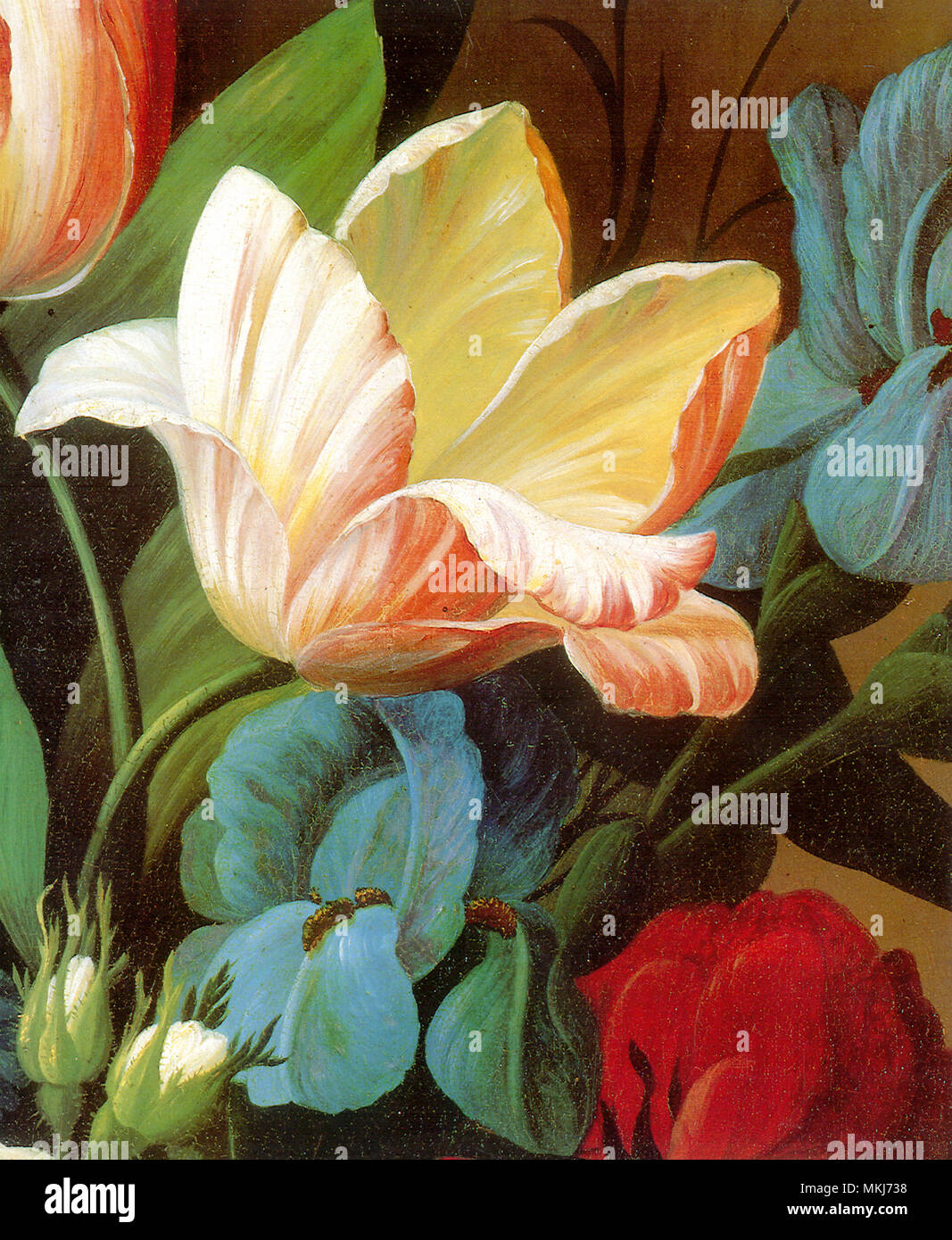 Still Life: fiori e frutta Foto Stock