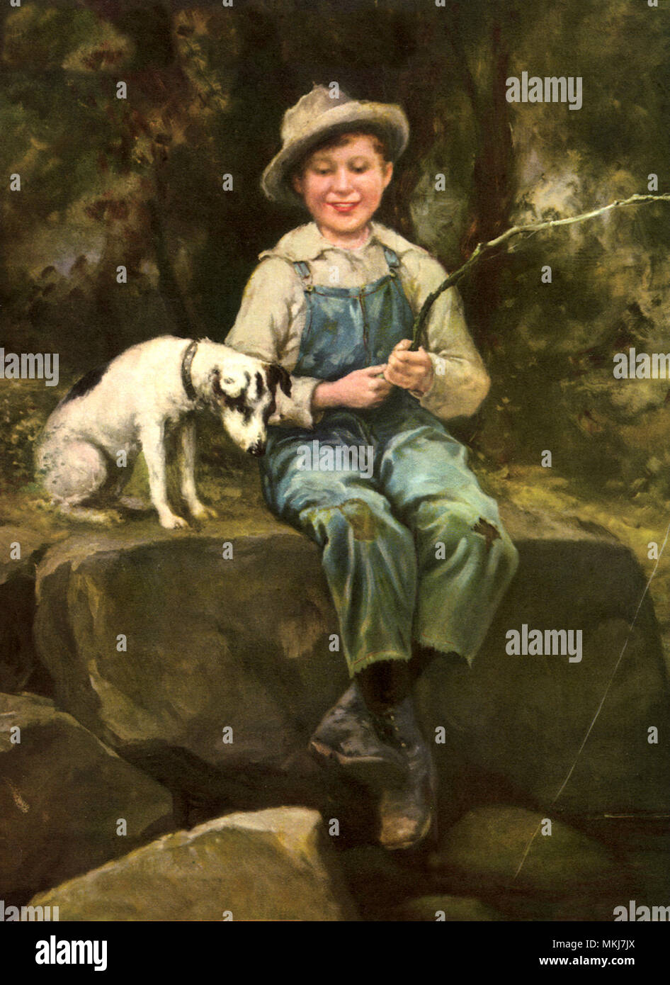 La pesca con un amico Foto Stock