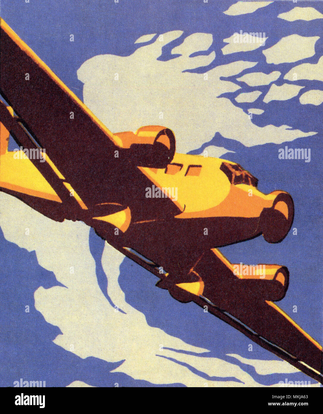 In aereo tra le nuvole Foto Stock