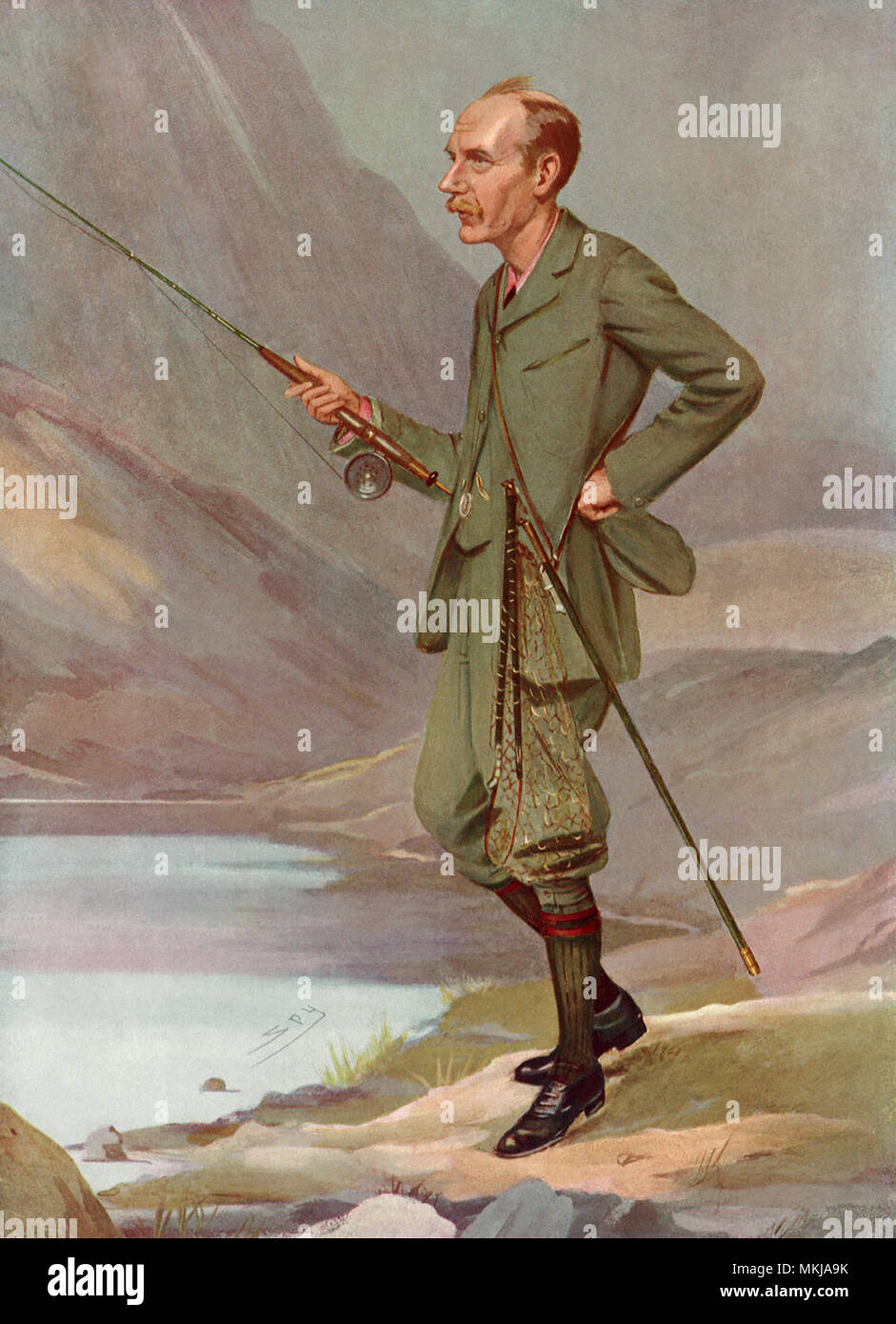 Montagna Lago pesca sportiva Foto Stock