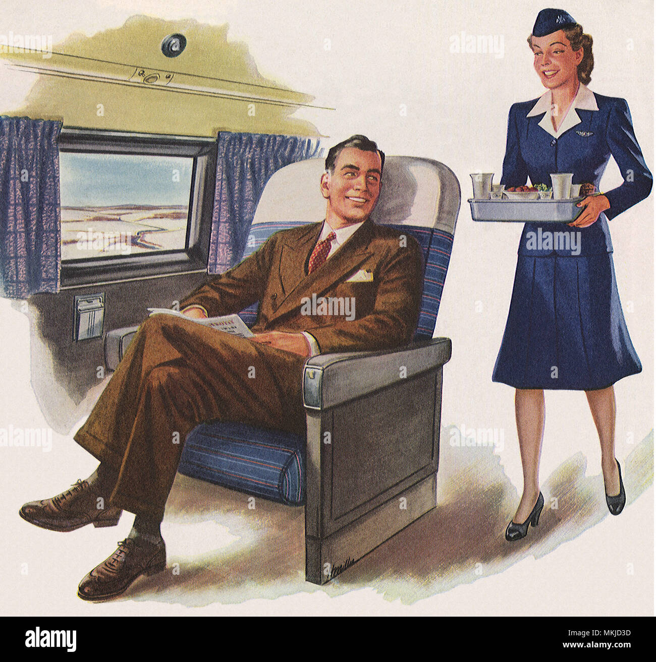 Assistente di Volo e Man Foto Stock