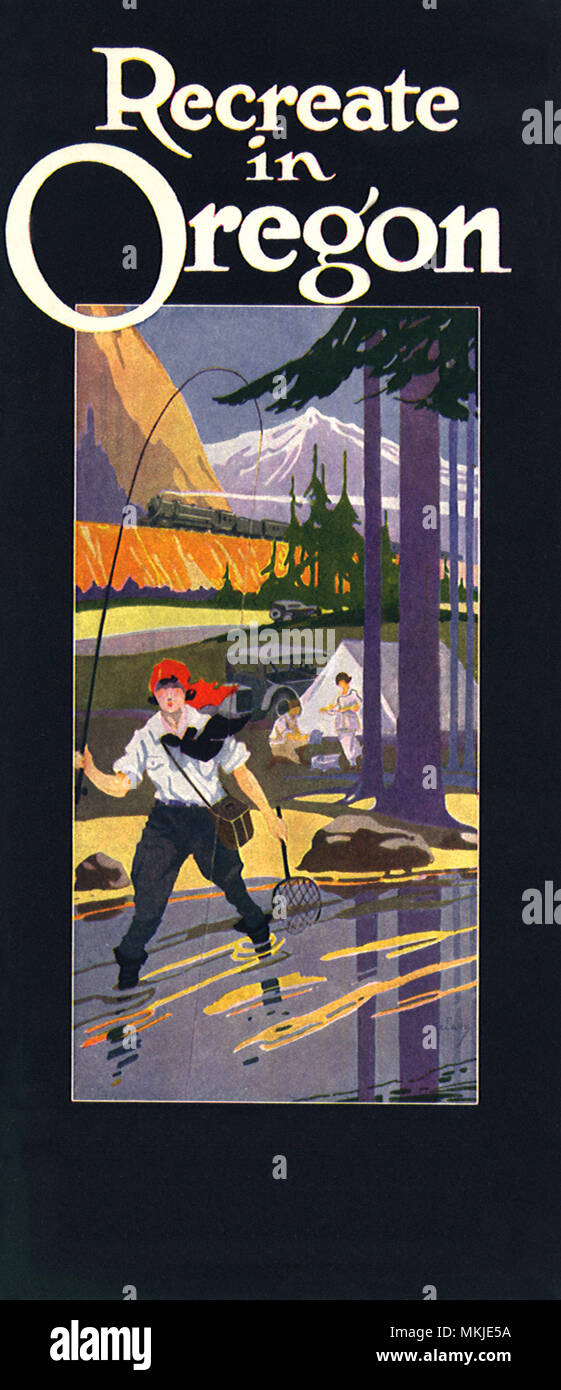 Donna a pescare nel flusso Foto Stock