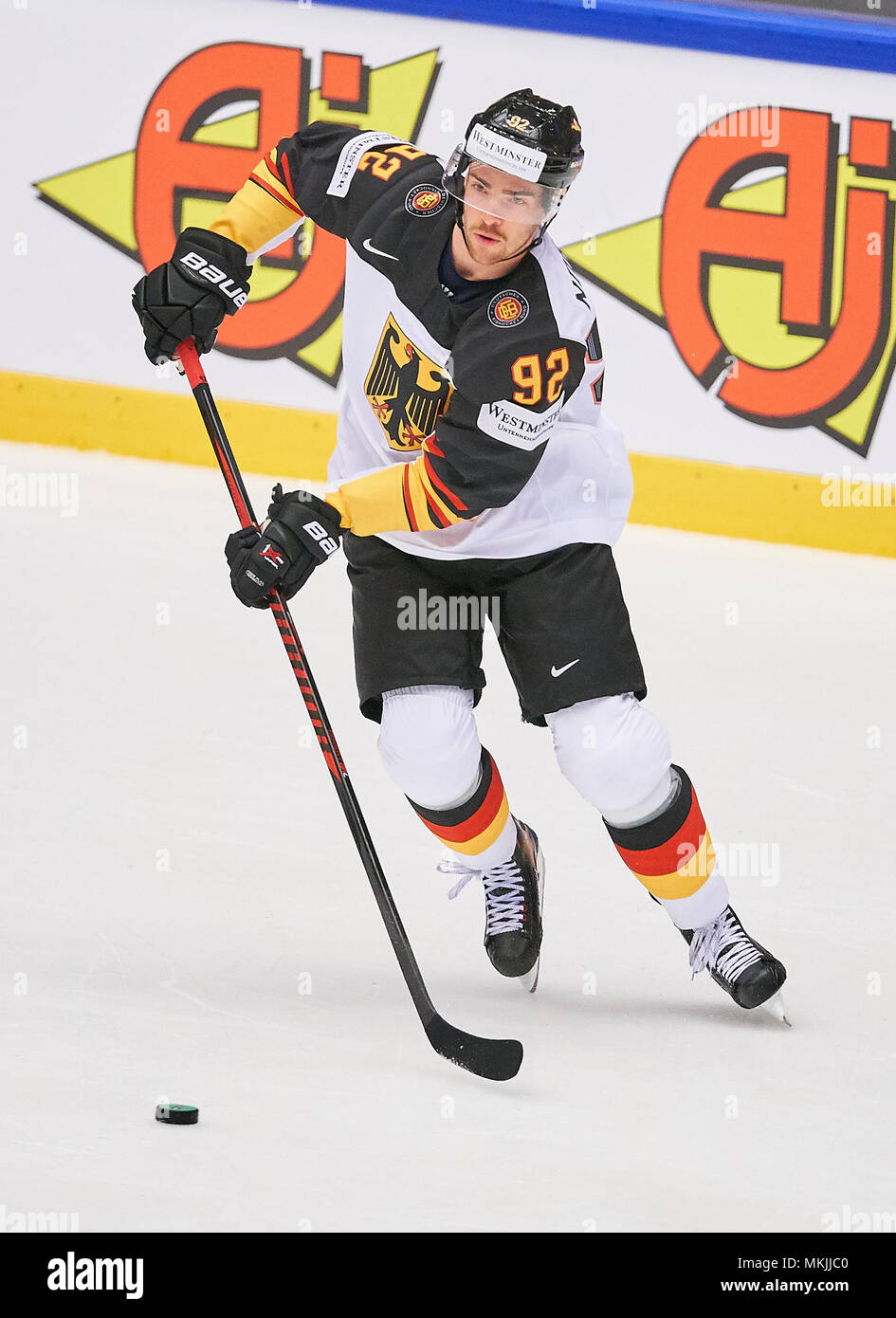 Ice Hockey World Cup 2018, Herning, Maggio 07, 2018 Marcel NOEBELS, DEB 92 azione GERMANIA - USA 0-3 IIHF Hockey su Ghiaccio Campionati del Mondo 2018 DEB , di Herning, Danimarca Maggio 07, 2018 © Peter Schatz / Alamy Live News Foto Stock