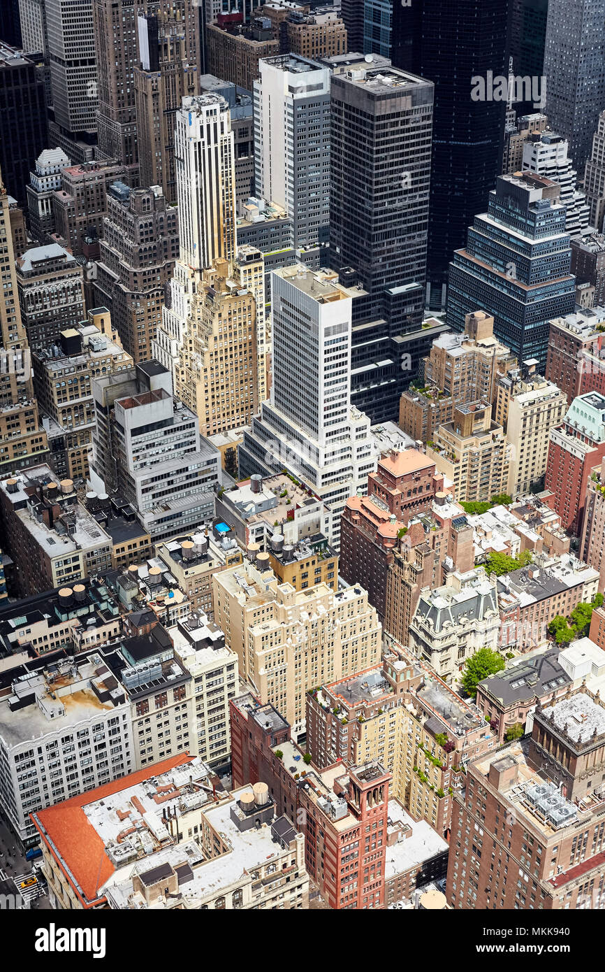 Vista aerea del Manhattan, New York City, Stati Uniti d'America. Foto Stock