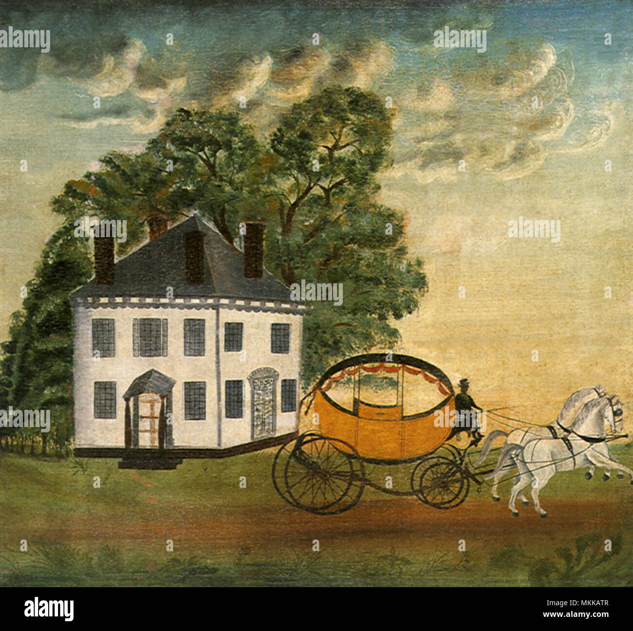 Il Pullman giallo Foto Stock