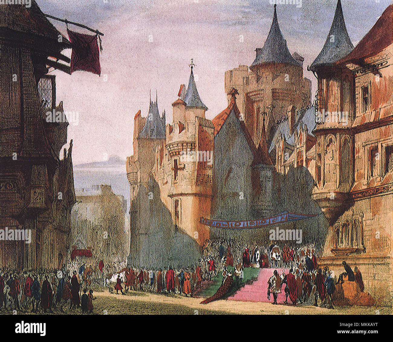 Cerimonia al di fuori del castello 1843 Foto Stock