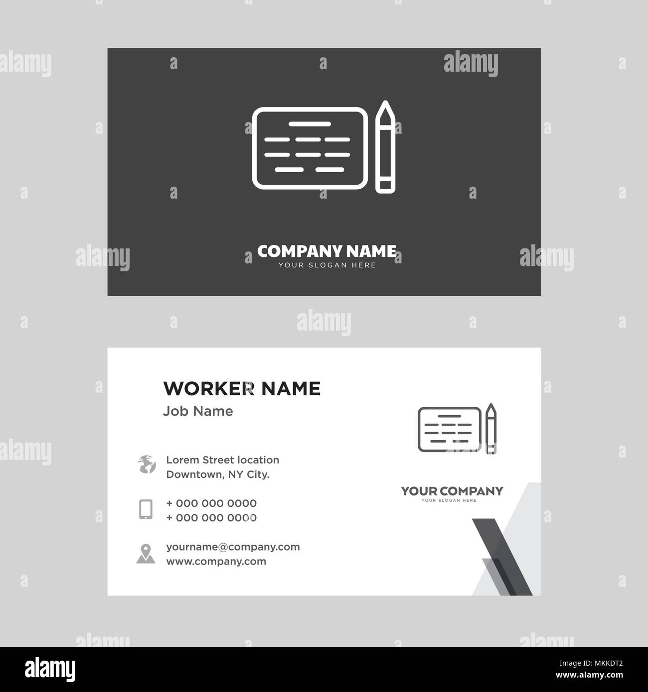 Accordo business card modello di progettazione, visita per la vostra azienda, moderna identità orizzontale vettore scheda Illustrazione Vettoriale