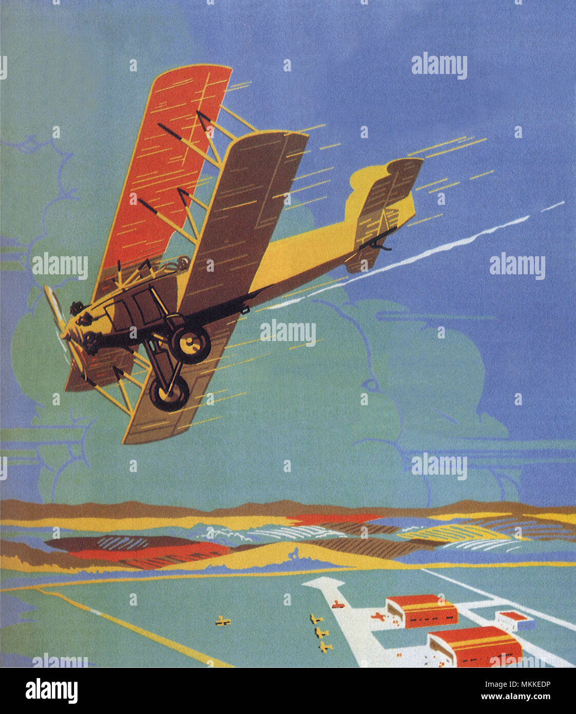 Biplano Aviosuperficie di cui sopra Foto Stock